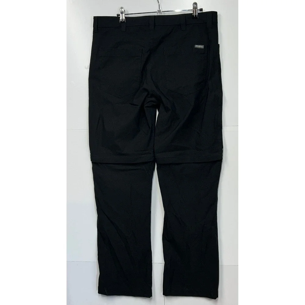 Eddie Bauer Mens Convertible Tech Pants Black 36x30 Hiking Outdoor 1537466